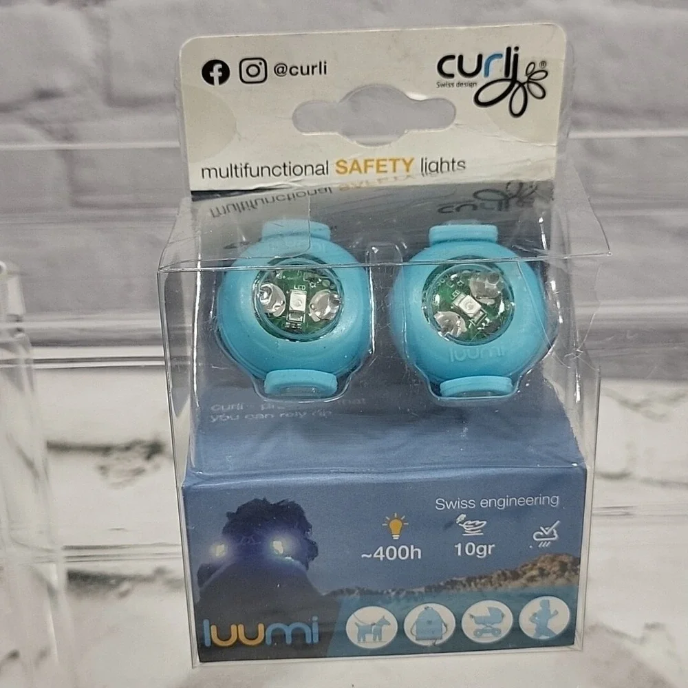 Curli Multi Function Safety Lights For Dog Collars Pack Of 2 Blue New in Box
